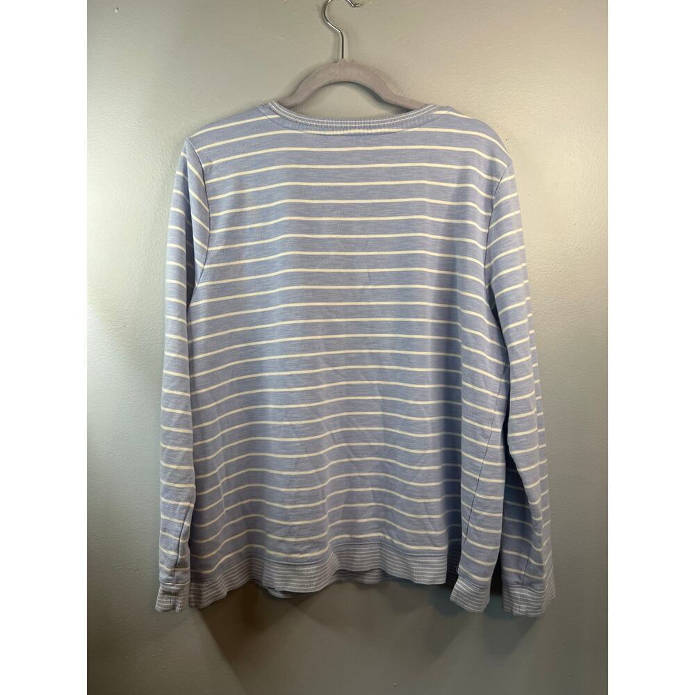 Talbots Womens Blue and White Striped Casual Top Size XL - Picture 4 of 4